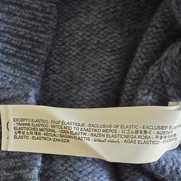 Massimo Dutti Sweater Men XL Heathered Blue LS Crewneck Wool Blend Academia FLAW - Picture 14 of 16